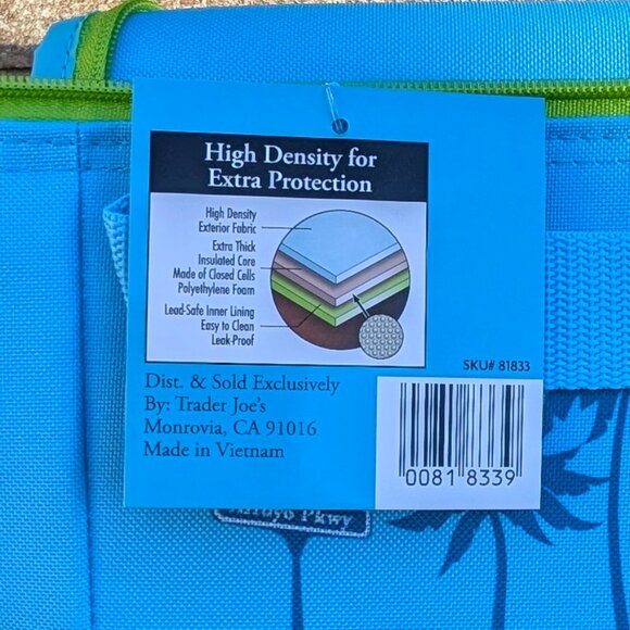 Trader Joe’s Mini Reusable Blue-Green Insulated Cooler Bag -NEW - Picture 4 of 4
